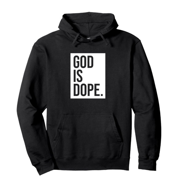 God Is Dope logo black hooded sweatshirt unisex Size Small - Picture 8 of 8